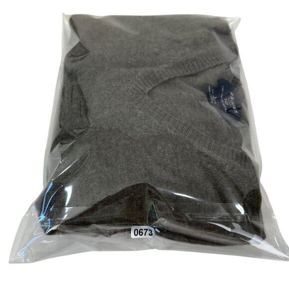 Brooks 346 Mens Fine Italian 100% Merino Wool V-Neck Sweater SZ L Olive Green - Picture 11 of 11